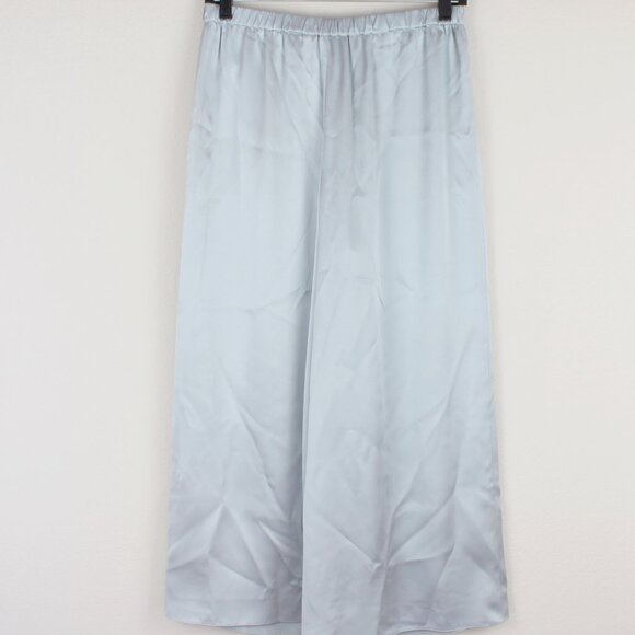 NWT Theory Silk Wide-Leg Cropped Pants, Mist Blue, Small | Light & Luxe Workwear - Picture 7 of 8